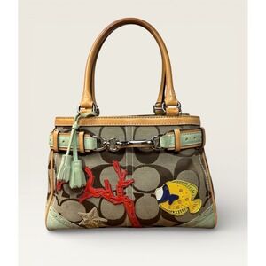 Vintage Coach Hampton Sea Life Signature Satchel Y2K Novelty Bag